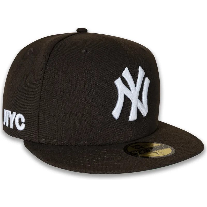 cappello-piatto-marrone-chiuso-59fifty-nyc-side-dei-new-york-yankees-mlb-di-new-era