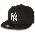 cappello-piatto-marrone-aderente-59fifty-nyc-side-dei-new-york-yankees-mlb-di-new-era