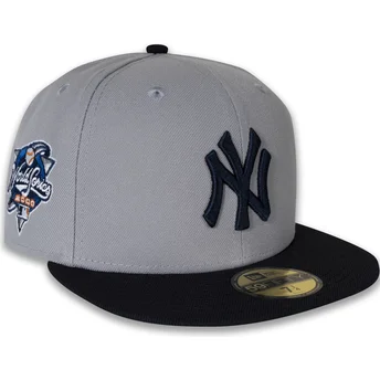Cappello piatto grigio e blu marino aderente 59FIFTY World Series 2000 Side Patch di New York Yankees MLB di New Era