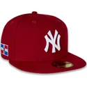 cappello-piatto-rosso-chiuso-59fifty-side-dominican-republic-dei-new-york-yankees-mlb-di-new-era