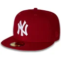 cappello-piatto-rosso-aderente-59fifty-side-dominican-republic-dei-new-york-yankees-mlb-di-new-era