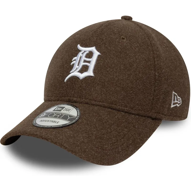 cappellino-curvo-marrone-snapback-9forty-melton-wool-di-detroit-tigers-mlb-di-new-era
