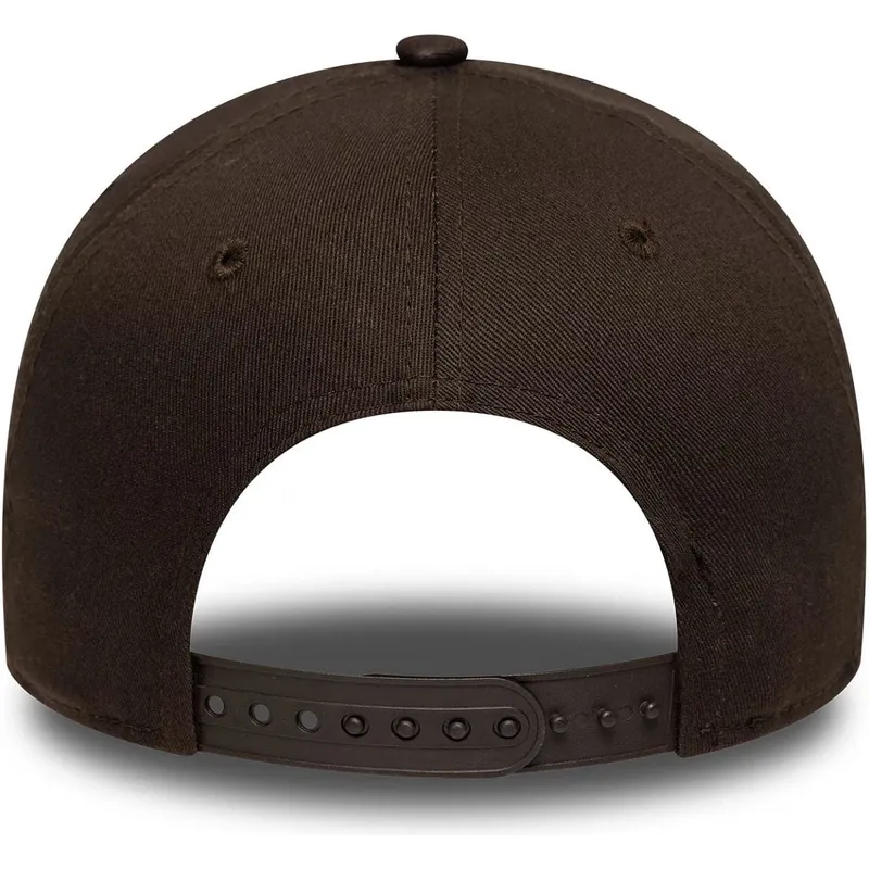 cappellino-visiera-curva-marrone-snapback-9forty-e-frame-side-patch-di-los-angeles-dodgers-mlb-di-new-era