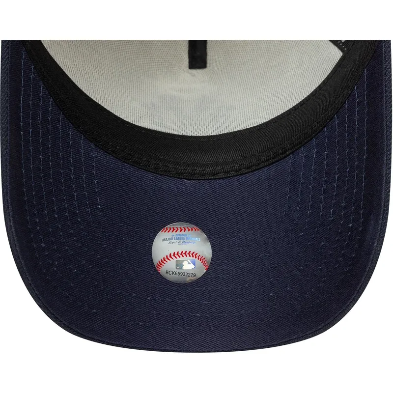 cappellino-curvo-beige-e-blu-marino-snapback-9forty-e-frame-world-series-patch-di-new-york-yankees-mlb-di-new-era