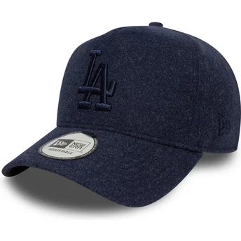 Cappellino curvo snapback blu marino con logo blu marino 9FORTY E Frame Melton dei Los Angeles Dodgers MLB di New Era