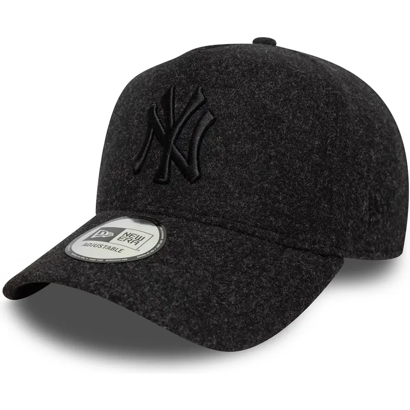 cappellino-curvo-nero-snapback-con-logo-nero-9forty-e-frame-melton-di-new-york-yankees-mlb-di-new-era