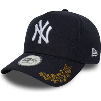 Cappellino visiera curva blu marino snapback 9FORTY E Frame Tonal Icon di New York Yankees MLB di New Era