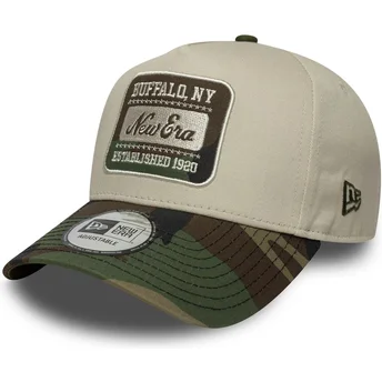 Cappellino beige e mimetico snapback 9FORTY E Frame Camo Patch di New Era