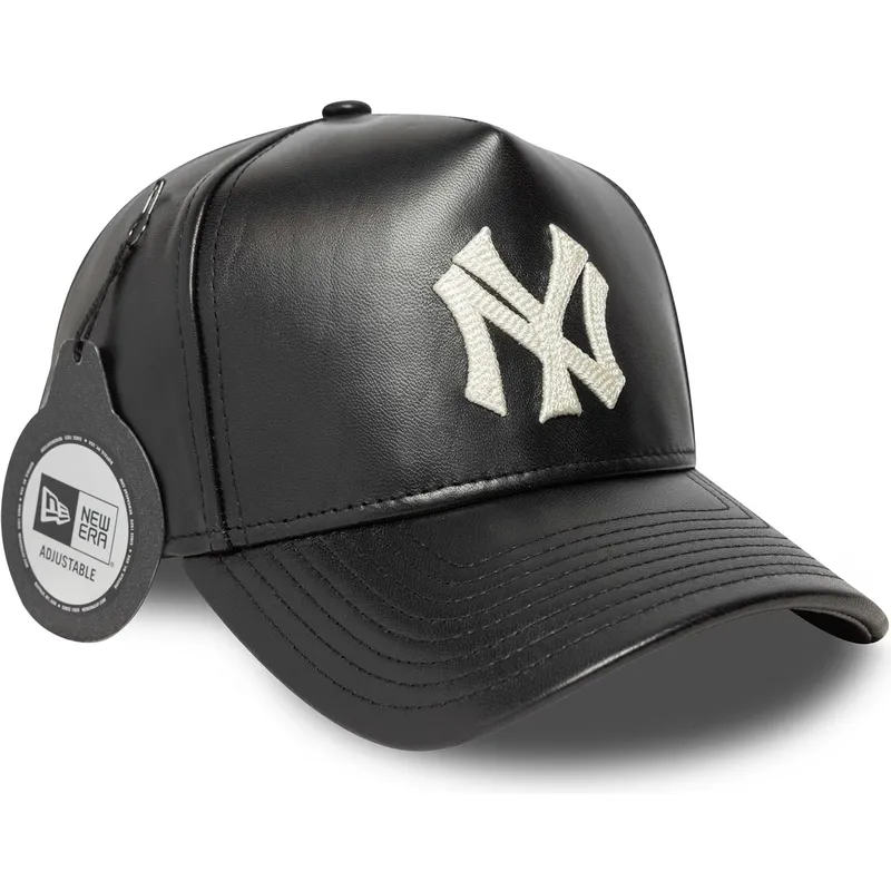 cappellino-curvo-nero-regolabile-9forty-e-frame-img-leather-di-new-york-yankees-mlb-di-new-era