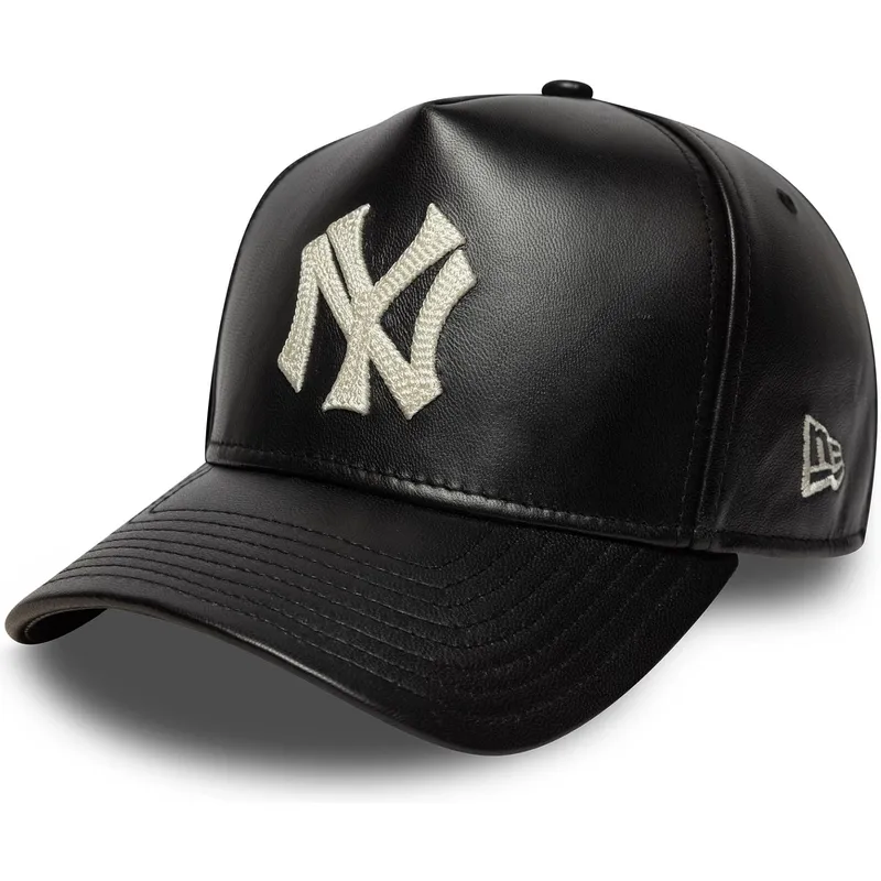 cappellino-curvo-nero-regolabile-9forty-e-frame-img-leather-di-new-york-yankees-mlb-di-new-era