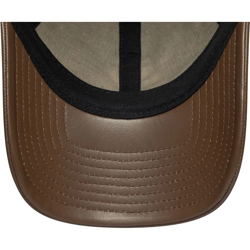 cappellino-curvo-blu-marino-e-marrone-regolabile-9twenty-img-loden-leather-di-new-york-yankees-mlb-di-new-era