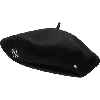 Boina nera da donna Pin Wool Beret dei New York Yankees MLB di New Era