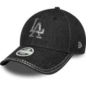 cappellino-curvo-nero-regolabile-da-donna-9forty-sequin-denim-dei-los-angeles-dodgers-mlb-di-new-era