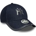 cappello-regolabile-da-donna-9forty-sequin-denim-blu-navy-dei-new-york-yankees-mlb-di-new-era