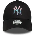 cappellino-curvo-nero-regolabile-da-donna-9forty-metallic-logo-dei-new-york-yankees-mlb-di-new-era
