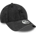 cappellino-curvo-nero-regolabile-per-donna-9twenty-denim-dei-new-york-yankees-mlb-di-new-era