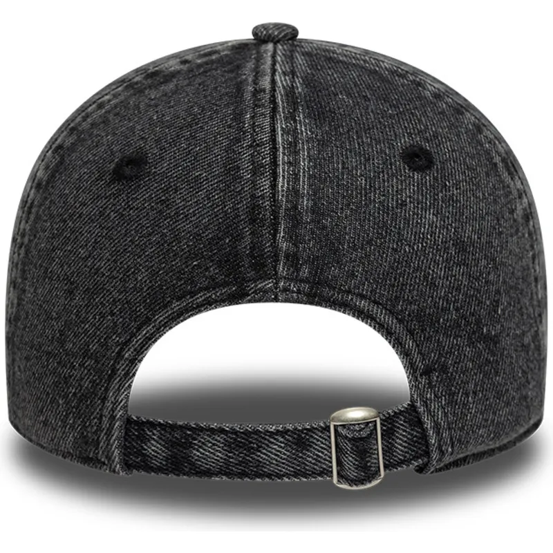 cappellino-curvo-nero-regolabile-da-donna-9twenty-denim-dei-new-york-yankees-mlb-di-new-era