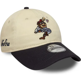 Cappellino curvo beige e blu navy regolabile per bambino 9TWENTY Mascot di New Era
