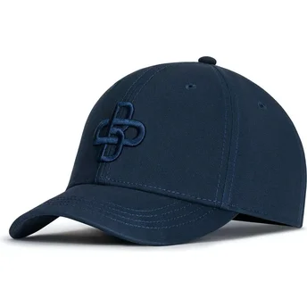Cappellino curvo blu navy regolabile con logo blu navy Baseball Peach OBL055 di Oblack