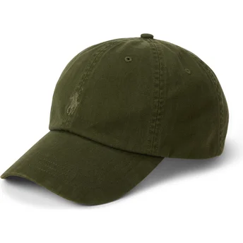 Cappellino curvo verde regolabile con logo verde Cotton Chino Classic Sport di Polo Ralph Lauren
