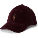 cappellino-curvo-granata-regolabile-classic-sport-corduroy-di-polo-ralph-lauren