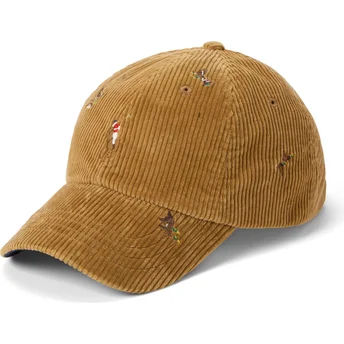 Cappello curvo marrone regolabile Classic Sport Duck Corduroy di Polo Ralph Lauren
