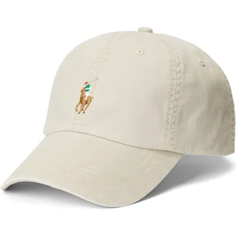 Cappello curvo beige cinghia regolabile Classic Sport Stretch Cotton Twill di Polo Ralph Lauren
