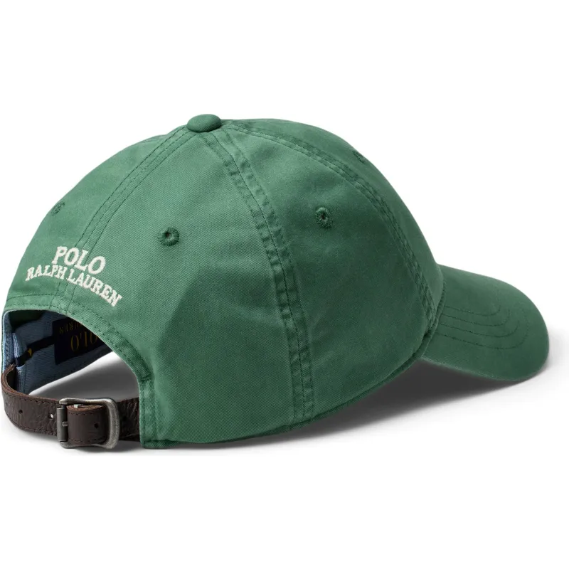 cappello-verde-con-visiera-curva-regolabile-classic-sport-in-cotone-elasticizzato-twill-di-polo-ralph-lauren