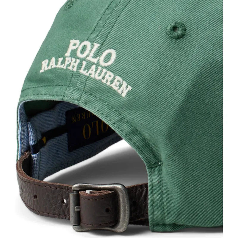 cappello-verde-con-visiera-curva-regolabile-classic-sport-in-cotone-elasticizzato-twill-di-polo-ralph-lauren