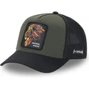 berretto-trucker-verde-e-nero-leone-natural-mystik-mys-beasts-di-capslab