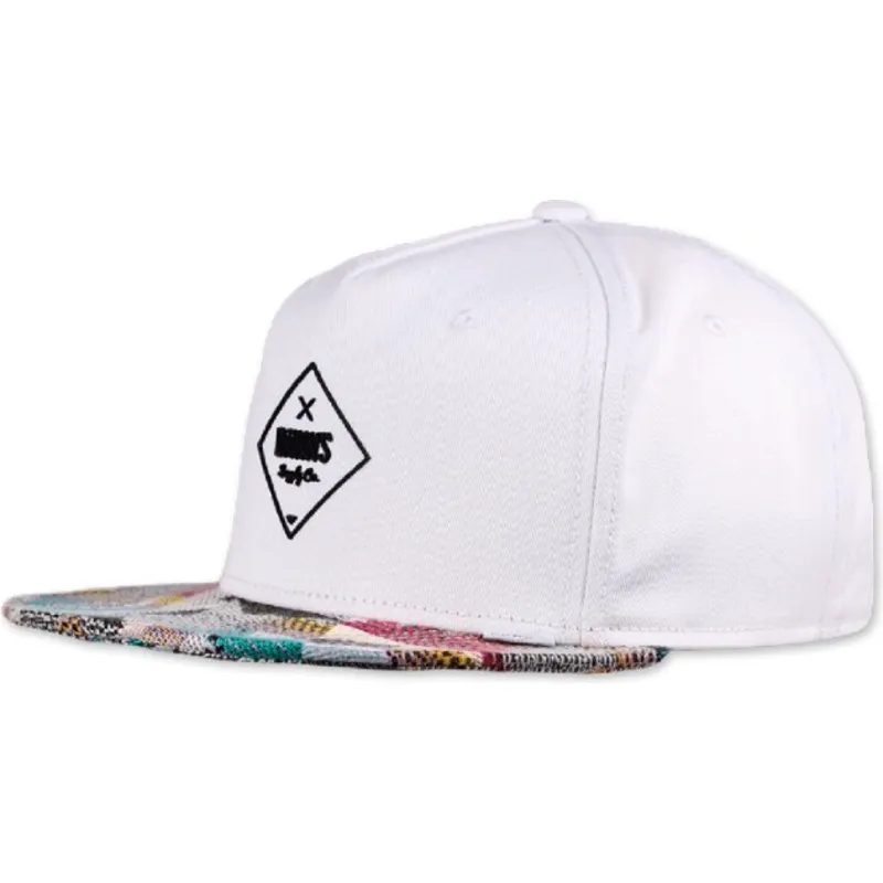 cappello-piatto-bianco-e-multicolore-snapback-rubber-aztek-di-djinns