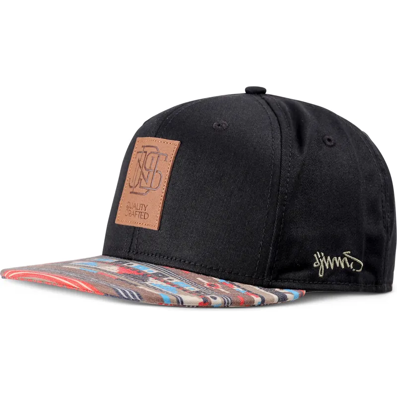 cappello-piatto-nero-e-multicolore-snapback-aztek-di-djinns
