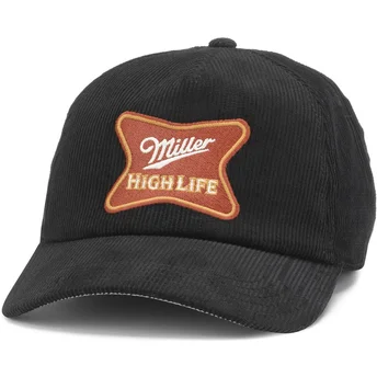 Cappellino curvo nero snapback Miller High Life Roscoe Cord di American Needle