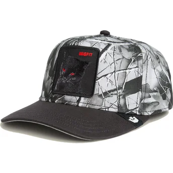 Berretto curvo nero snapback gatto Misfit Camo Desaturated Camo The Farm di Goorin Bros.