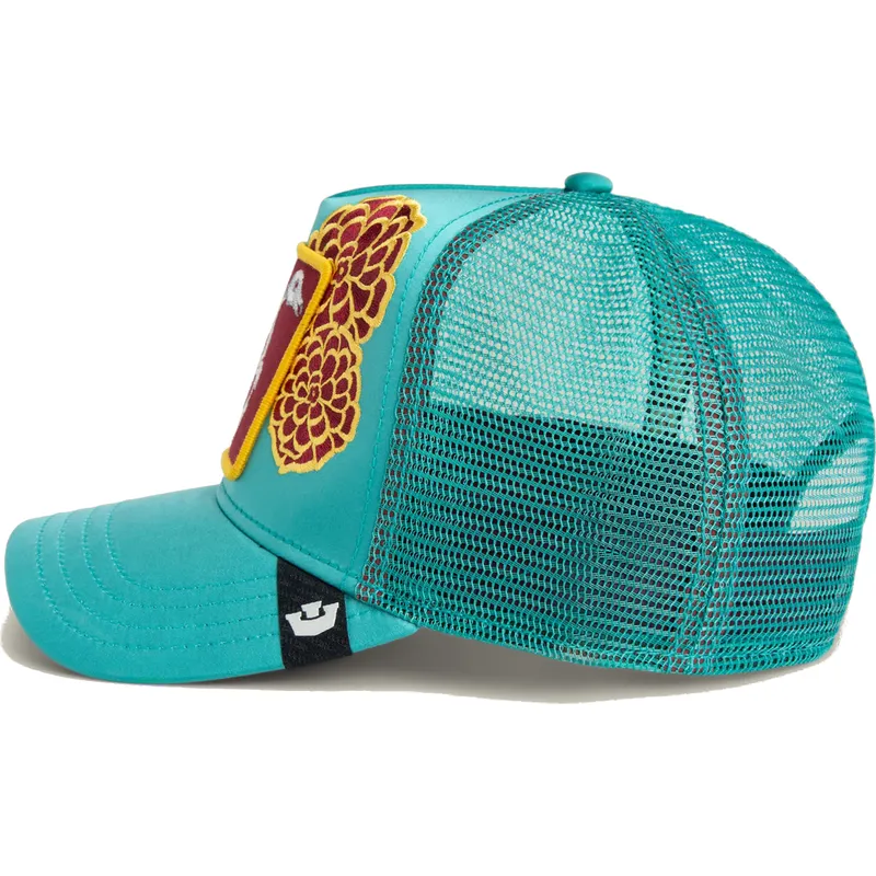 cappellino-trucker-blu-fenicottero-dia-de-pancho-dia-de-los-muertos-the-farm-di-goorin-bros