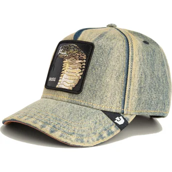 Gorra curva blu denim snapback serpente Pit Boss The Showdown The Farm di Goorin Bros.