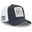 cappello-snapback-blu-navy-e-bianco-con-visiera-curva-tom-taj6-tom-looney-tunes-di-capslab