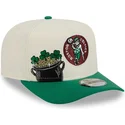 cappellino-snapback-beige-e-verde-9fifty-a-frame-precurved-hardwood-classics-dei-boston-celtics-nba-di-new-era