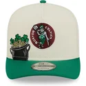 cappellino-snapback-beige-e-verde-9fifty-a-frame-precurved-hardwood-classics-dei-boston-celtics-nba-di-new-era