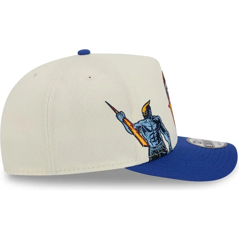 cappellino-visiera-curva-beige-e-blu-snapback-9fifty-a-frame-precurved-hardwood-classics-di-golden-state-warriors-nba-di-new-era