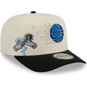 cappellino-beige-e-nero-snapback-9fifty-a-frame-precurved-hardwood-classics-degli-orlando-magic-nba-di-new-era