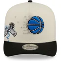 cappellino-beige-e-nero-snapback-9fifty-a-frame-precurved-hardwood-classics-degli-orlando-magic-nba-di-new-era