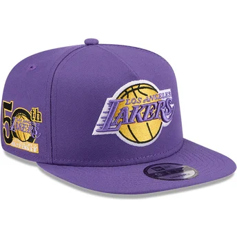 Cappello piatto viola snapback 9FIFTY A Frame Hardwood Classics dei Los Angeles Lakers NBA di New Era