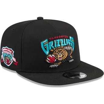 Cappello piatto nero snapback 9FIFTY A Frame Hardwood Classics dei Vancouver Grizzlies NBA di New Era