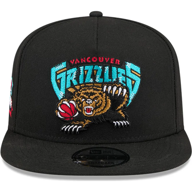 cappello-visiera-piatta-nero-snapback-9fifty-a-frame-hardwood-classics-di-vancouver-grizzlies-nba-di-new-era