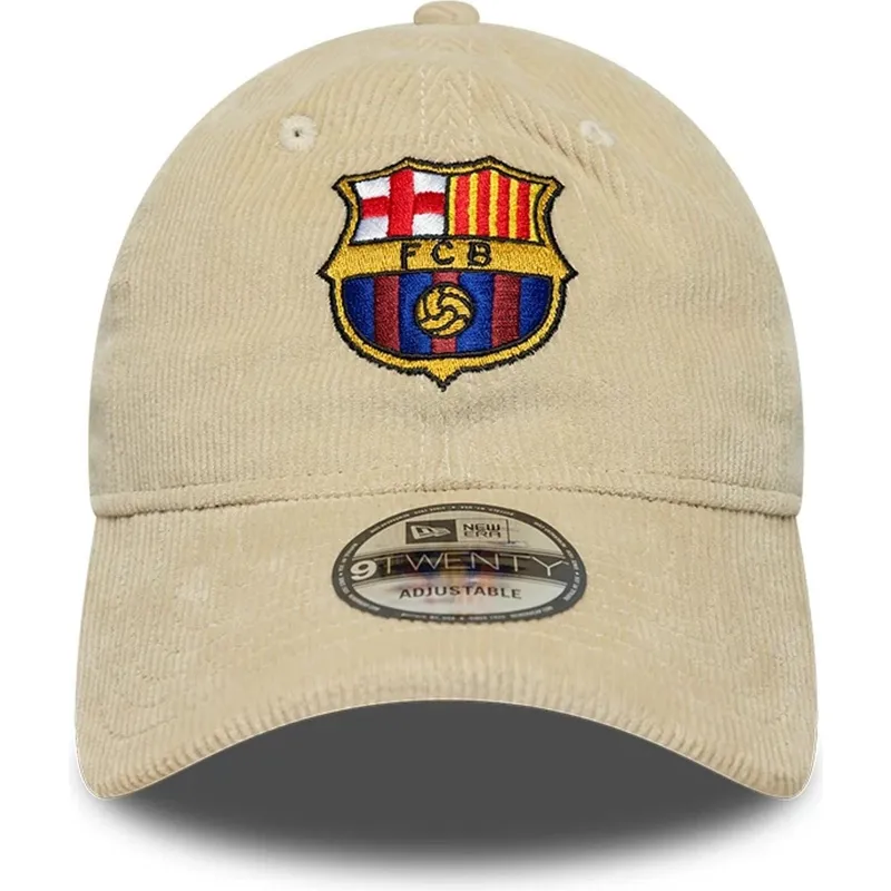 cappello-curvo-beige-regolabile-fc-barcelona-laliga-9twenty-cord-di-new-era