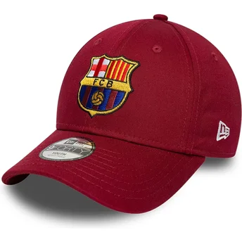 Cappellino curvo rosso regolabile per bambino del FC Barcelona LALIGA 9FORTY Core di New Era