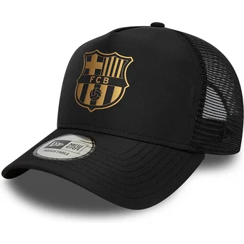 Cappellino trucker nero FC Barcelona LALIGA A Frame Gold di New Era
