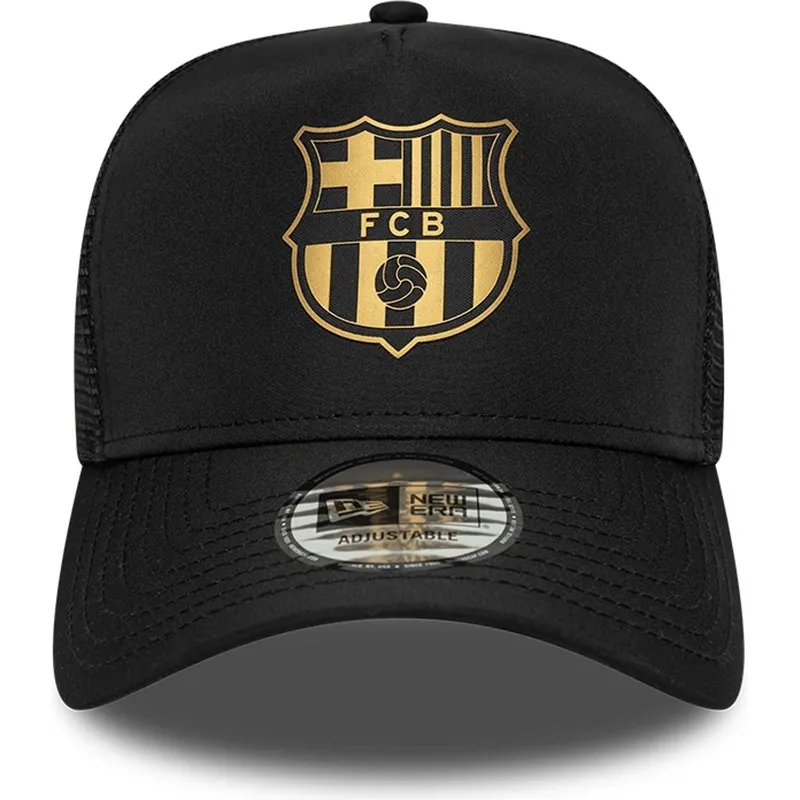 cappellino-trucker-nero-fc-barcelona-laliga-a-frame-gold-di-new-era