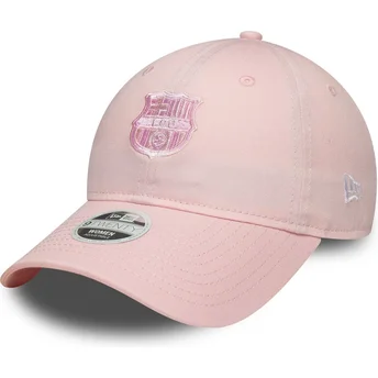 Cappellino curvo rosa regolabile da donna con logo rosa del FC Barcelona LALIGA 9TWENTY di New Era